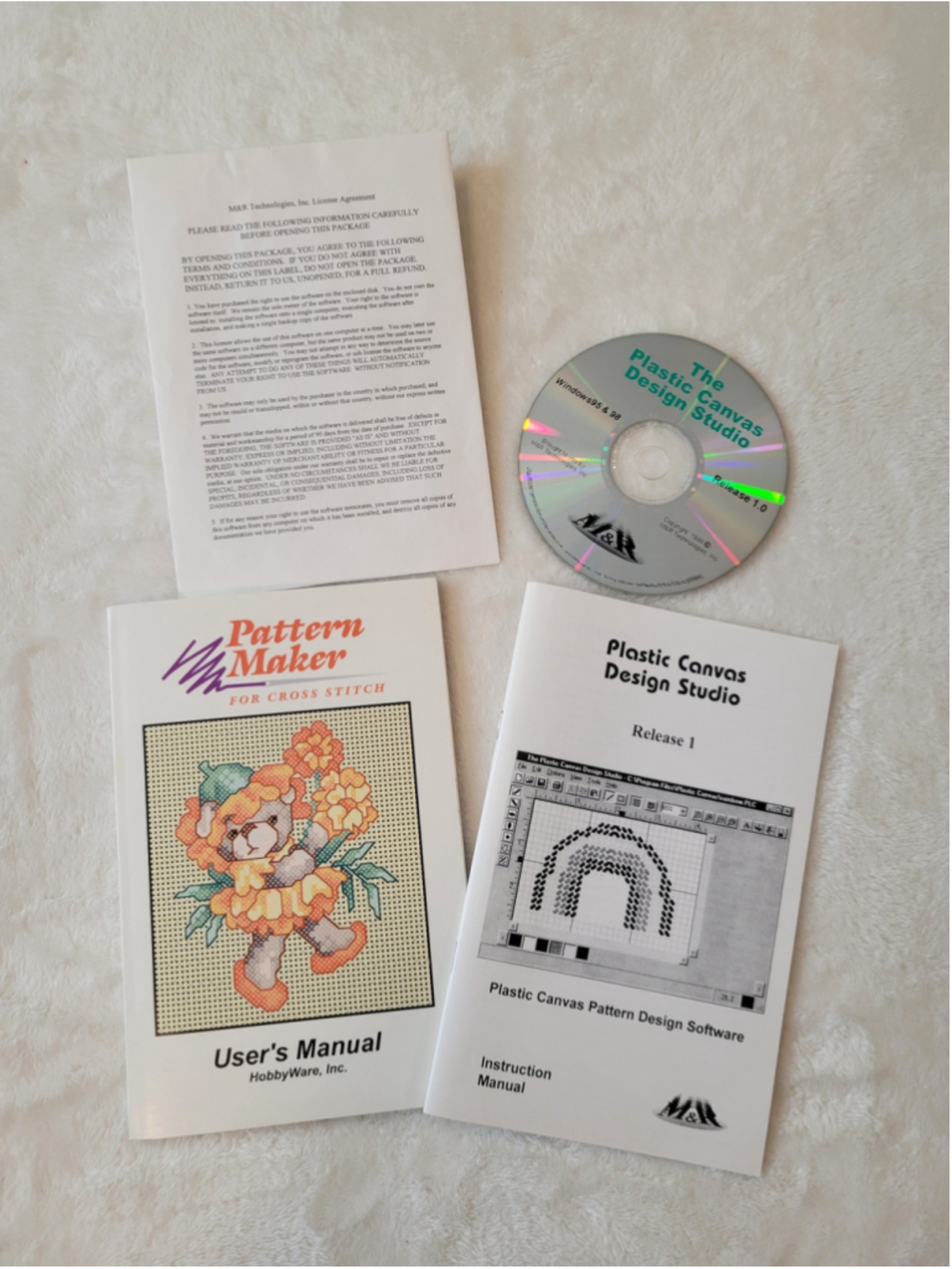 Vintage Needlework Software Lot Pattern Maker Cross Stitch Plastic Canvas Design